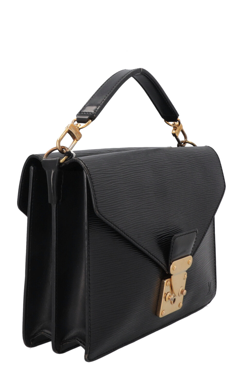 LOUIS VUITTON Monceau Sac à main en cuir épi Noir