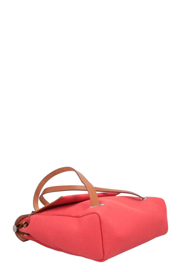 HERMÈS HerBag Zip 31 Backpack Leather Red Brown