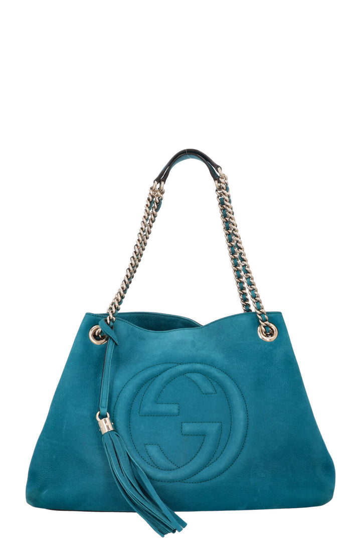 GUCCI Soho Tassel Interlocking Bag Blue
