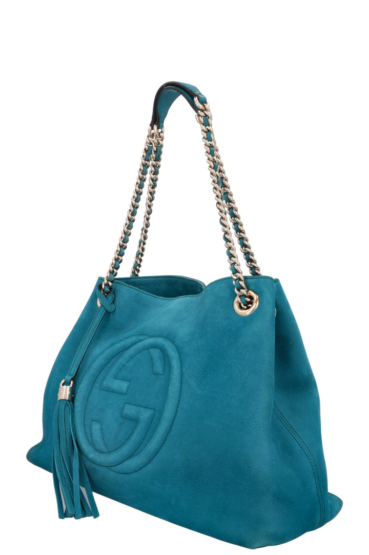 GUCCI Soho Tassel Interlocking Bag Blue