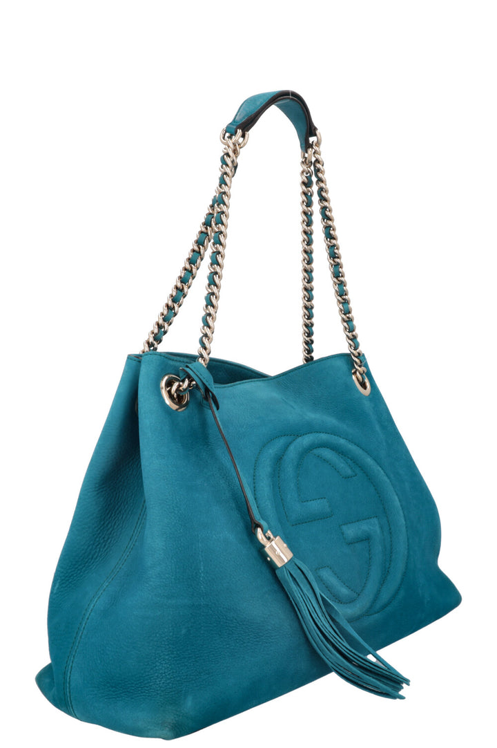 GUCCI Soho Tassel Interlocking Bag Blue