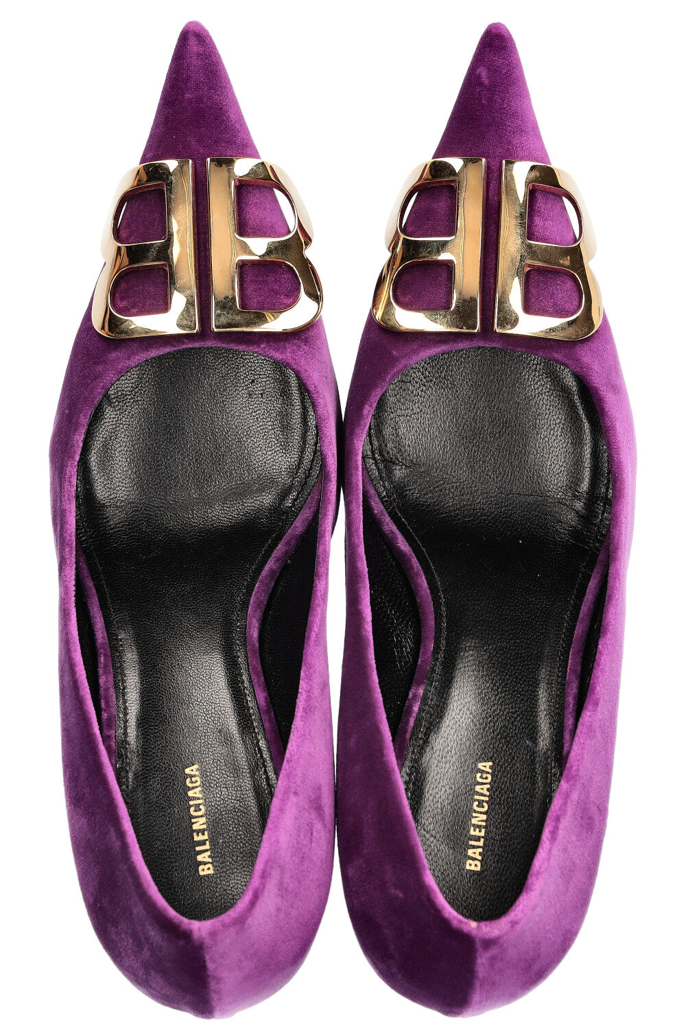 BALENCIAGA Knife Heels Velvet Purple