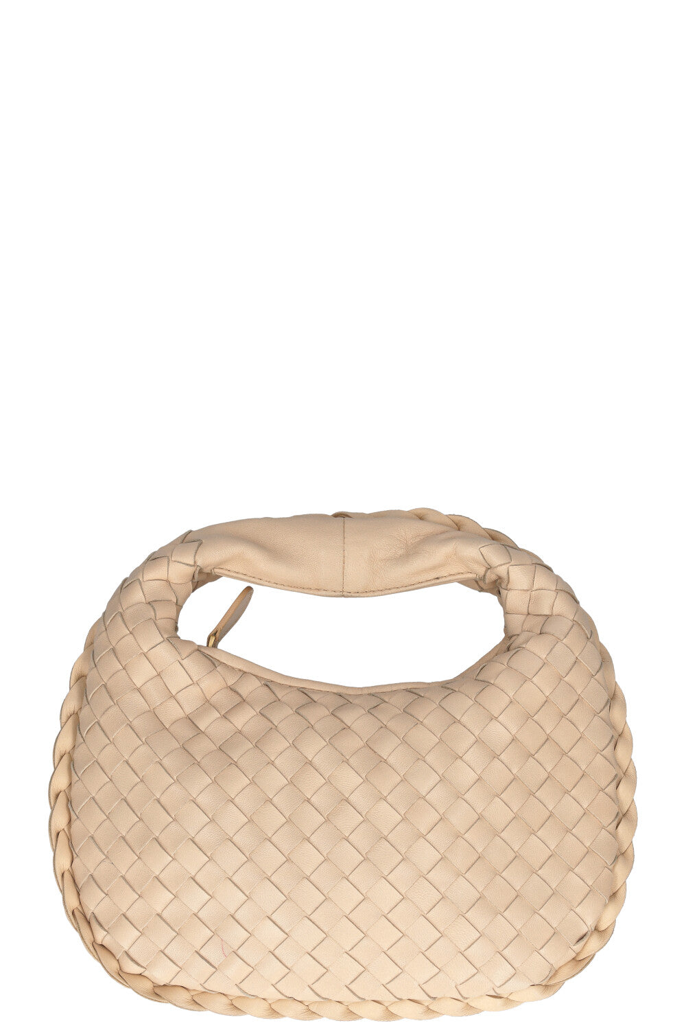 BOTTEGA VENETA Mini Veneta Hobo Bag Intrecciato Beige