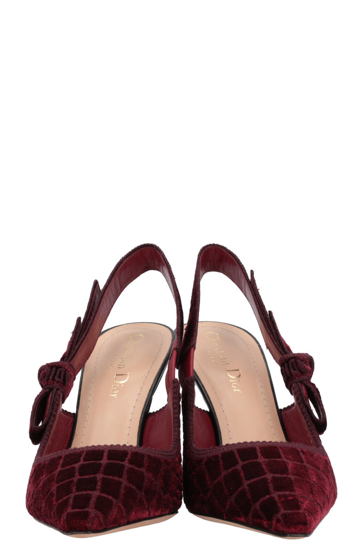 CHRISTIAN DIOR J'Adior Slingback Heels Velvet Bordeaux