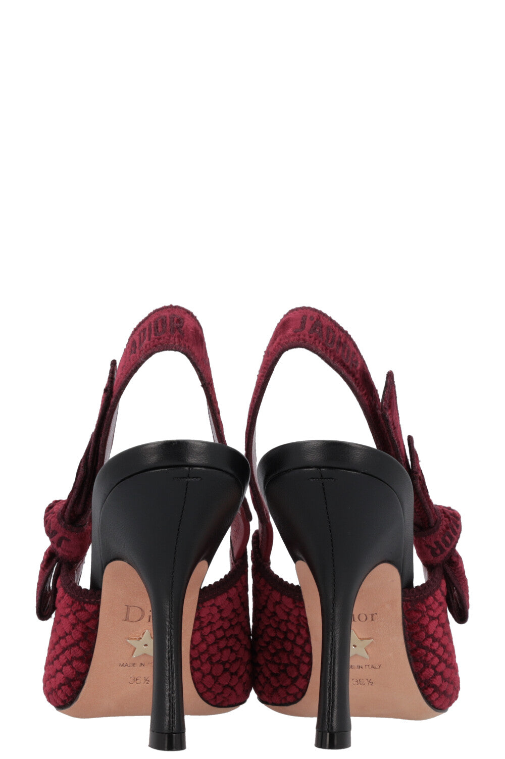 CHRISTIAN DIOR J'Adior Slingback Heels Velvet Bordeaux