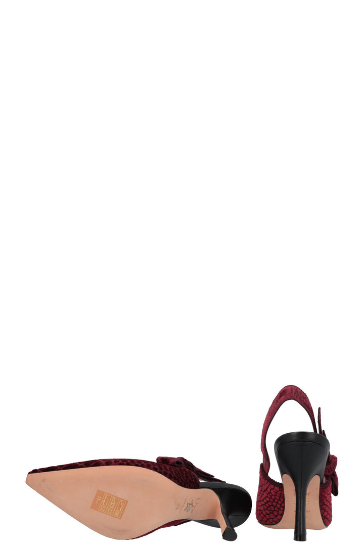 CHRISTIAN DIOR J'Adior Slingback Heels Velvet Bordeaux