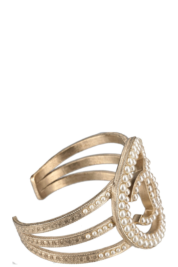 CHANEL CC Cuff Faux Pearls