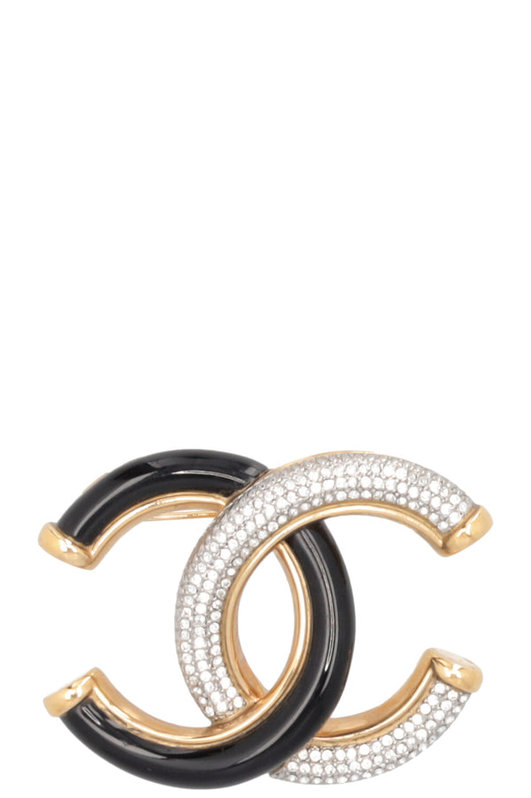 CHANEL Crystal Brooch 2019 Black Gold