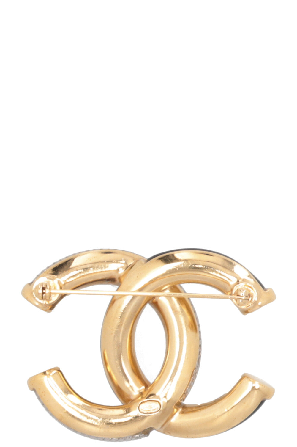 CHANEL Crystal Brooch 2019 Black Gold