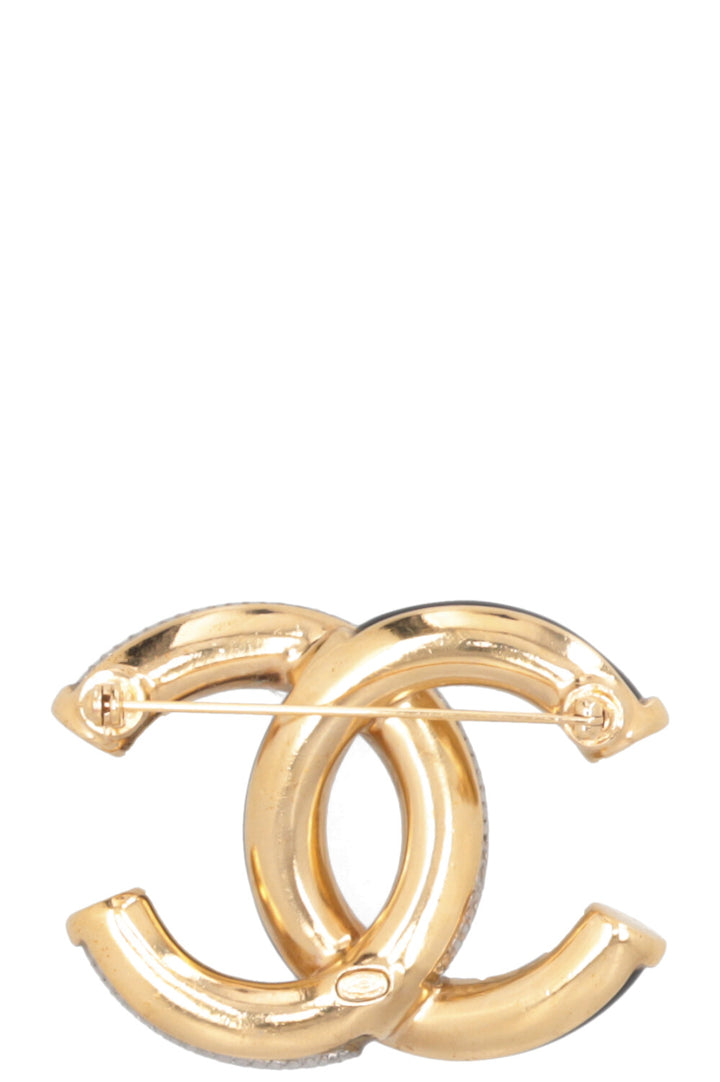 CHANEL Crystal Brooch 2019 Black Gold