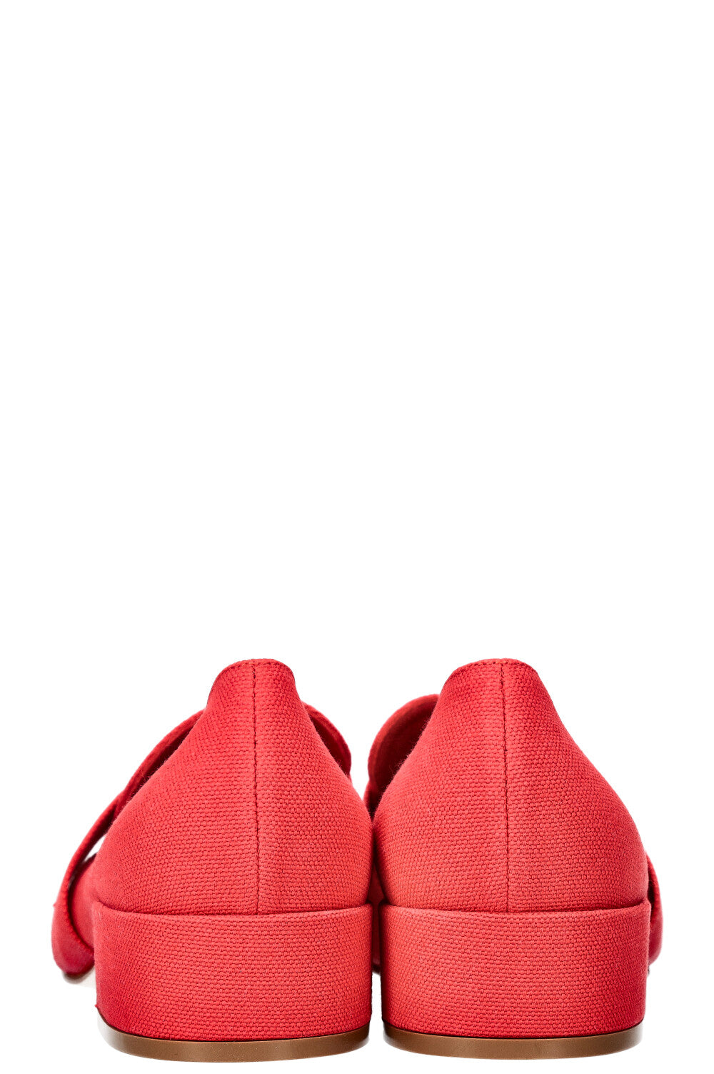 CHANEL Flats Diamond Quilted Canvas Red