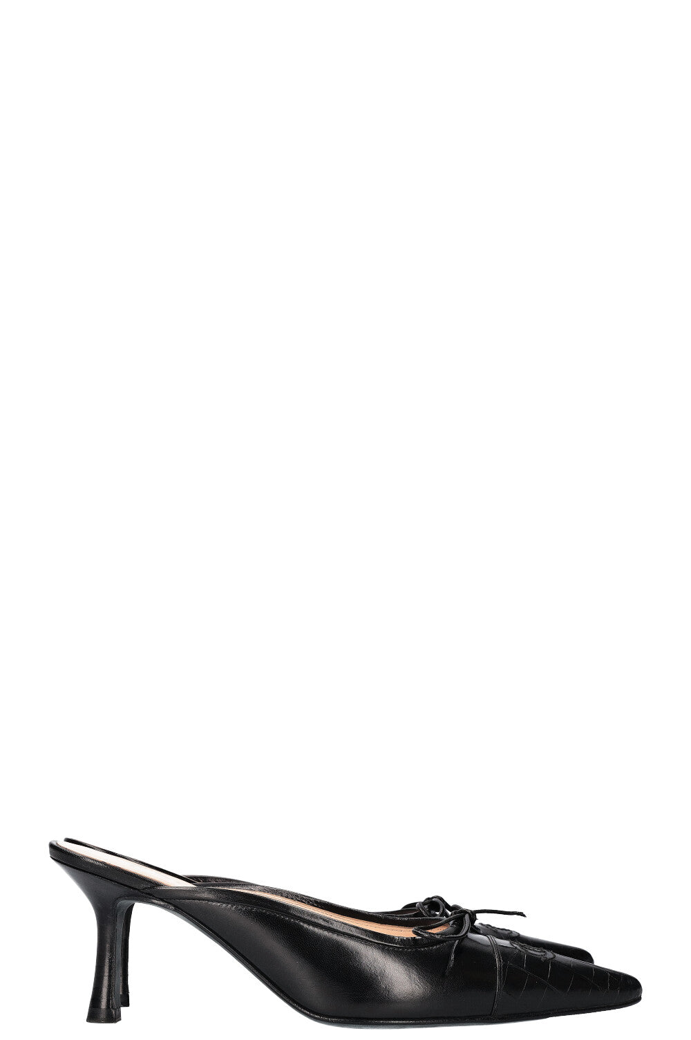 CHANEL Vintage CC Mules Black Alligator Cap – REAWAKE