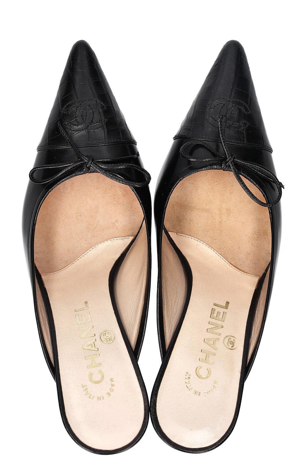 CHANEL Vintage CC Mules Black Alligator Cap – REAWAKE