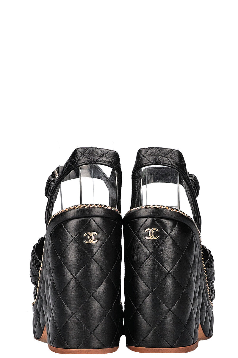 CHANEL Wedges Heels Black