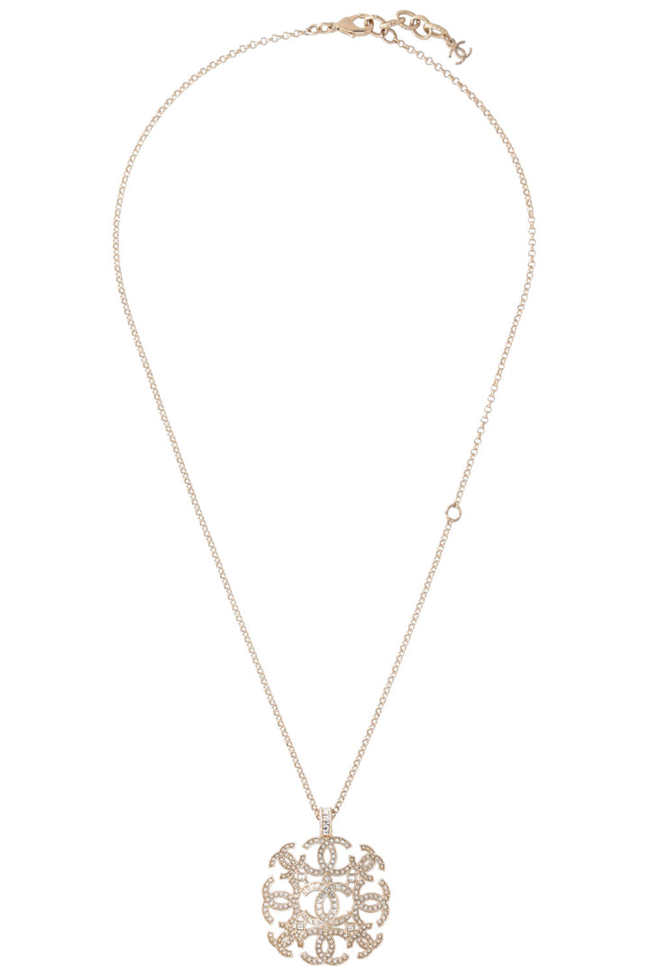 CHANEL 2017 CC Necklace Gold Crystals