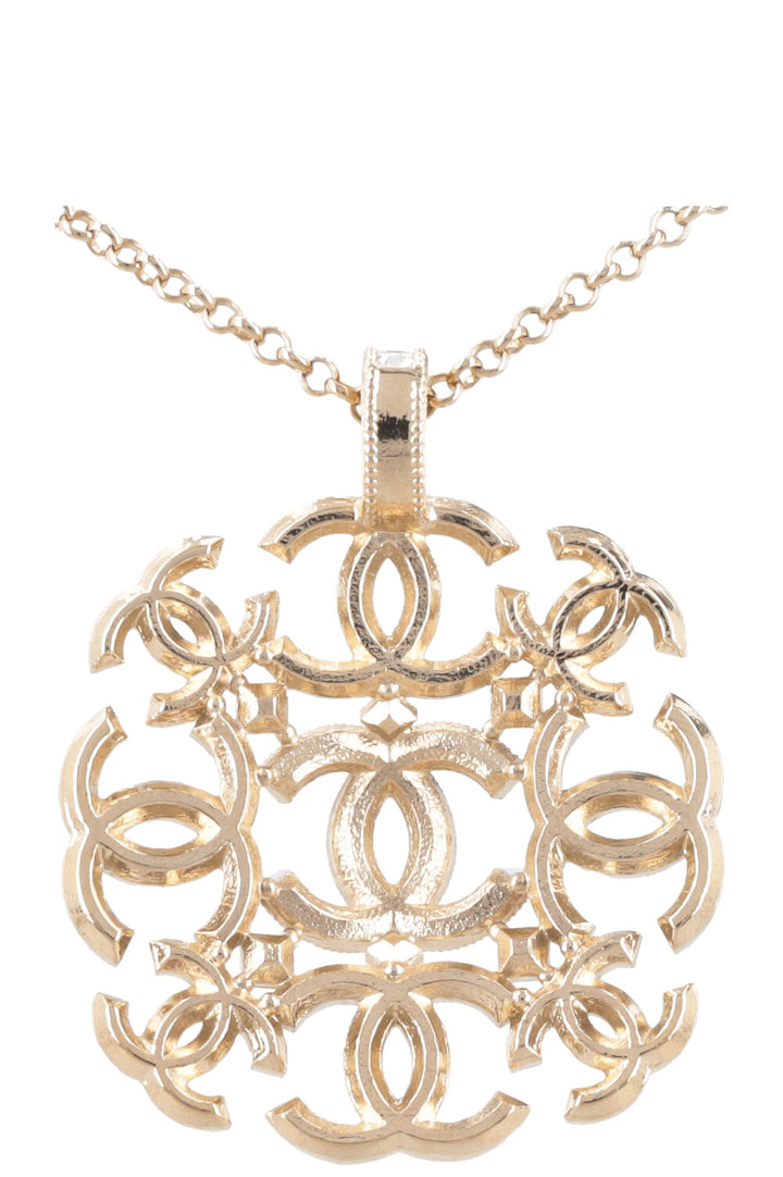 CHANEL 2017 CC Necklace Gold Crystals
