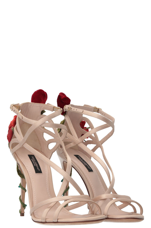 DOLCE&GABBANA Keira Roses Heels Nude