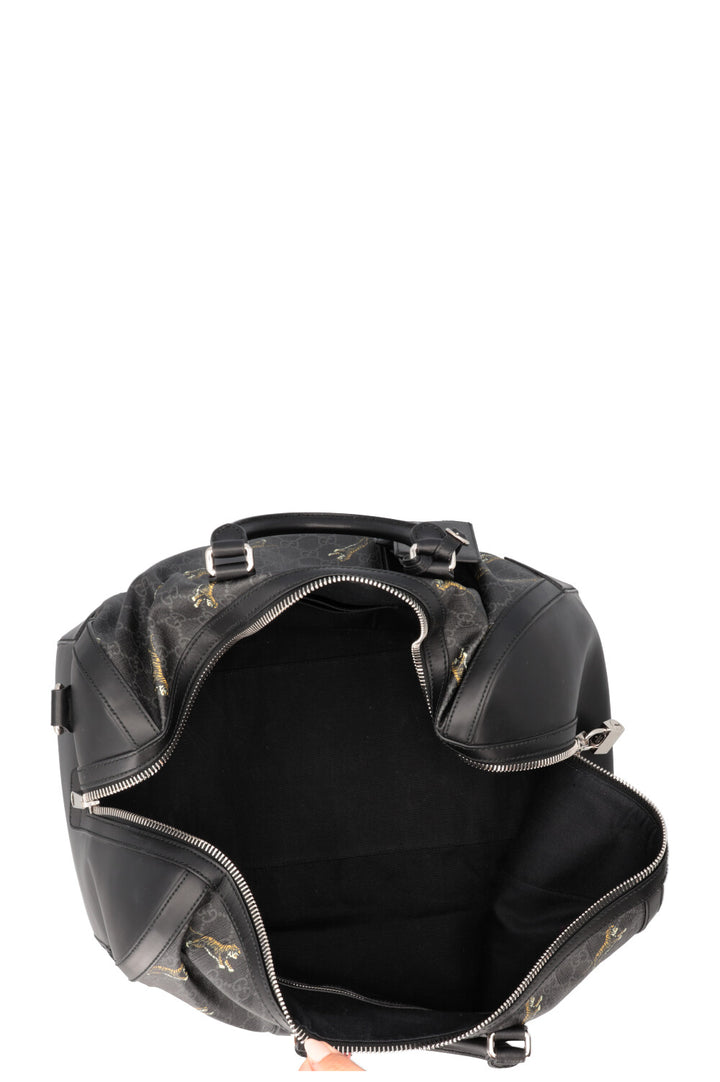 Sac bowling en toile GUCCI Tiger Supreme Charbon de bois