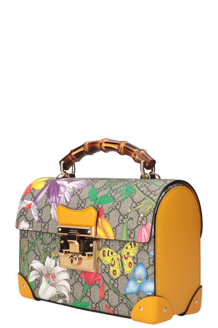 GUCCI Padlock Bamboo Bag Flora GG