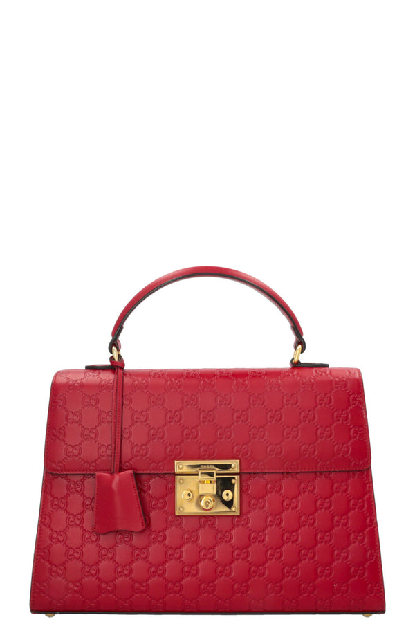 GUCCI Padlock GG Supreme Bag Leather Red
