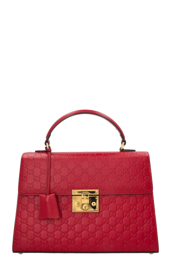 GUCCI Padlock GG Supreme Bag Leather Red