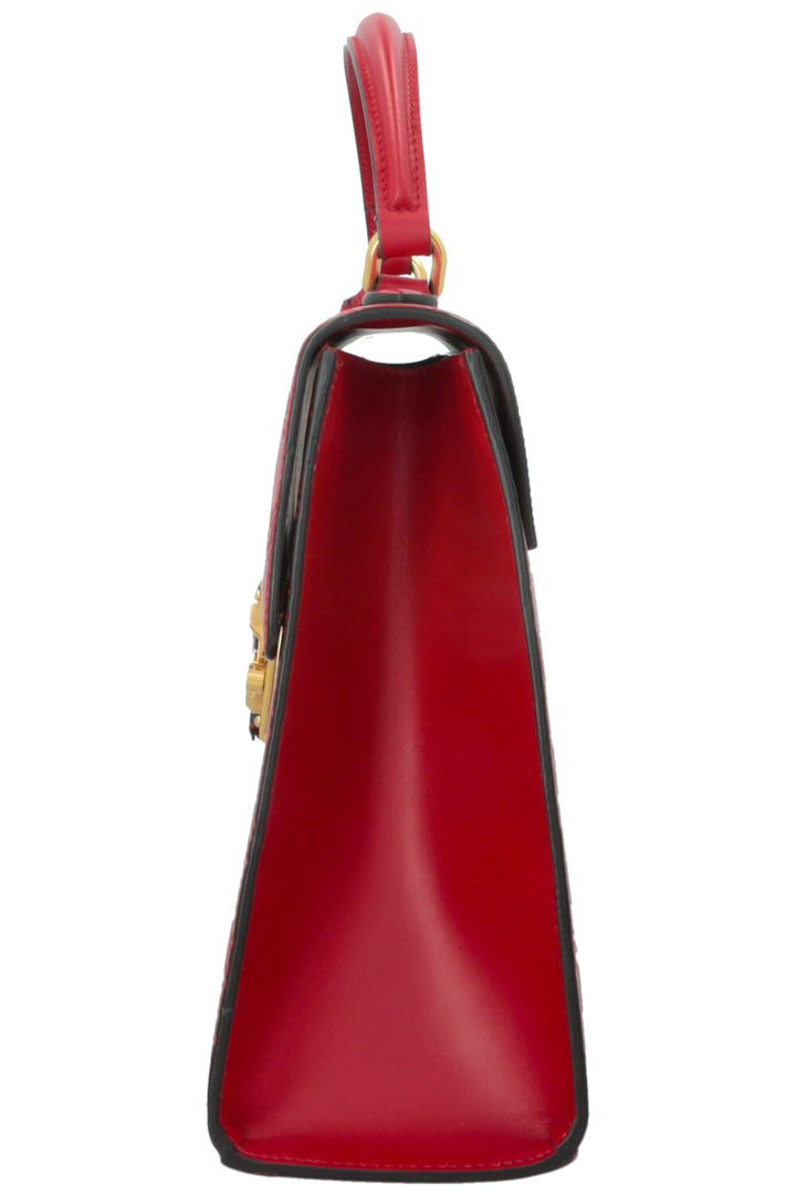 GUCCI Padlock GG Supreme Bag Leather Red