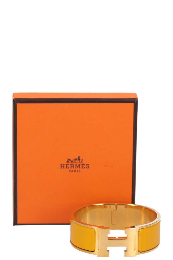 HERMÈS Bracelet Clic Clac H Moutarde