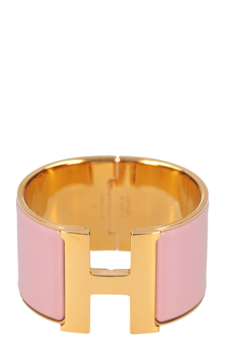 HERMÈS Extra Wide Clic Clac H Bracelet Pink