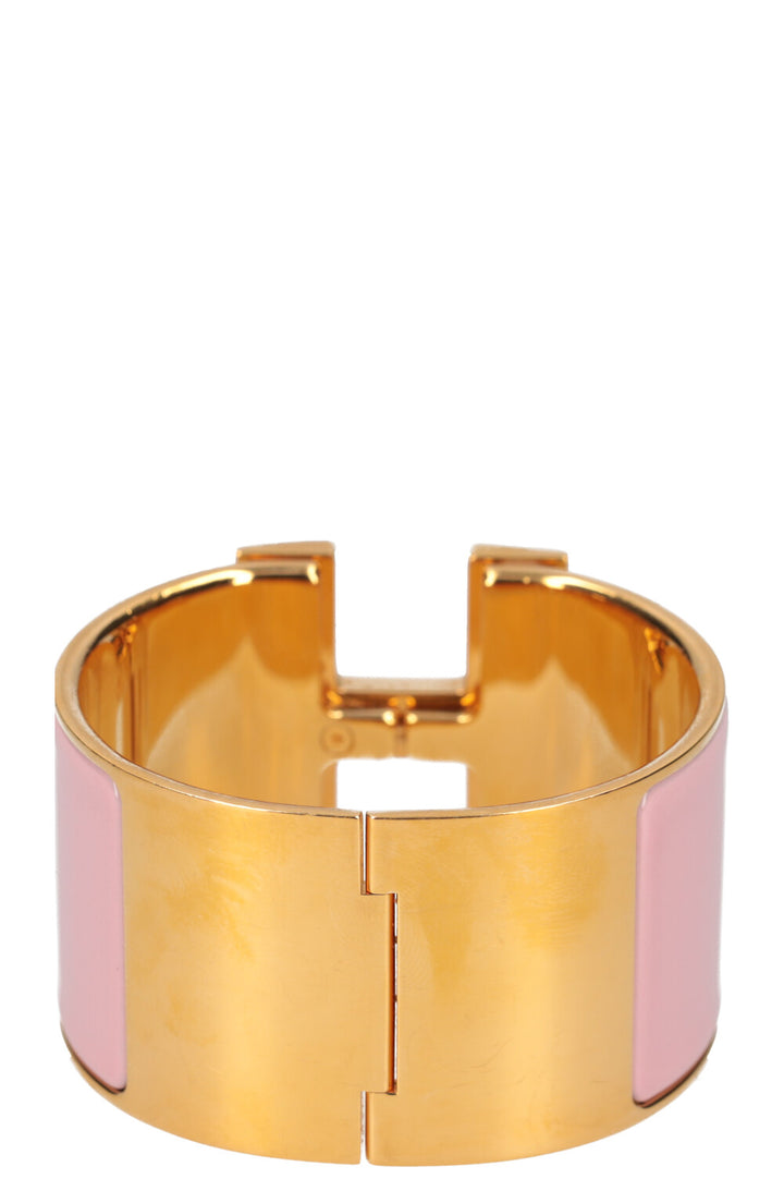 HERMÈS Extra Wide Clic Clac H Bracelet Pink