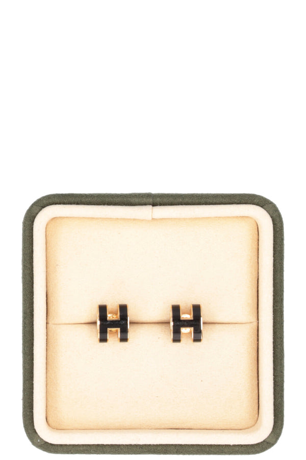 HERMÈS Mini Pop H Earrings Noir