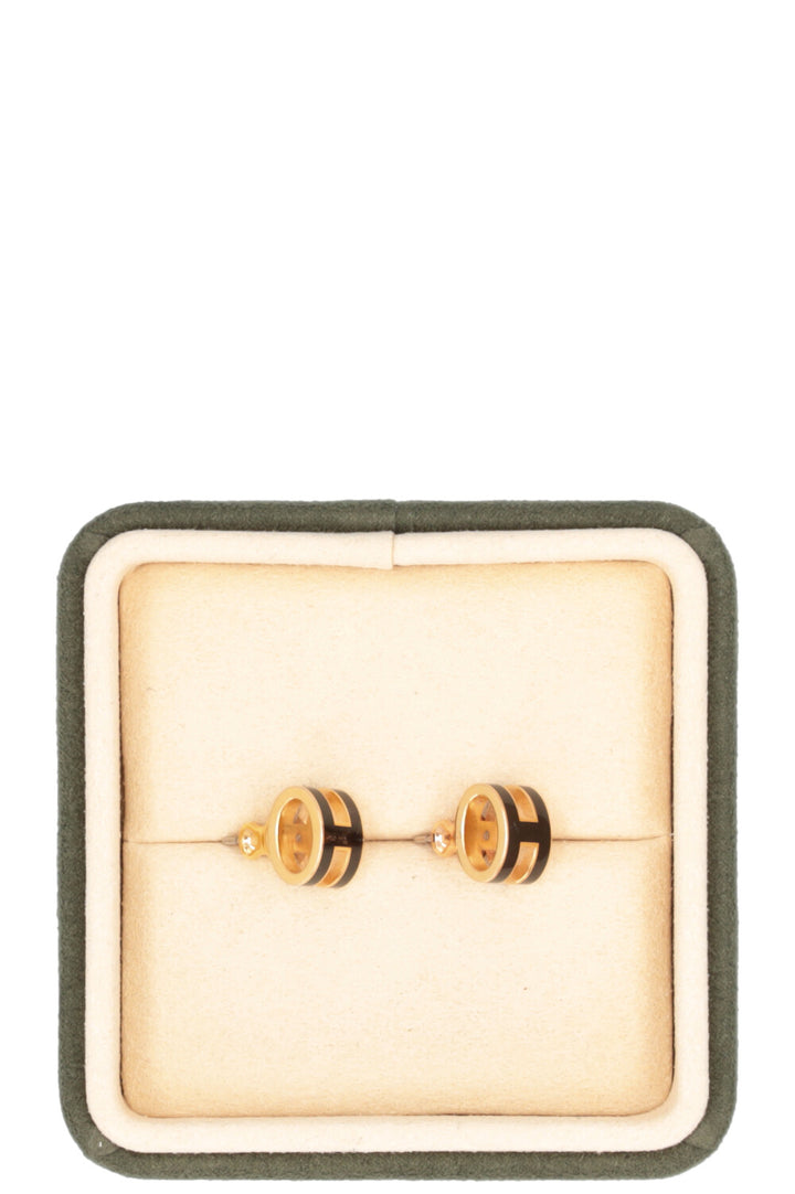Boucles d'oreilles Mini Pop H HERMÈS Noir