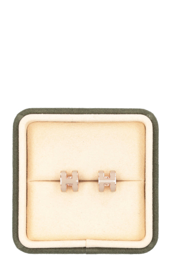 Boucles d'oreilles HERMÈS Mini Pop H Marron Glacé