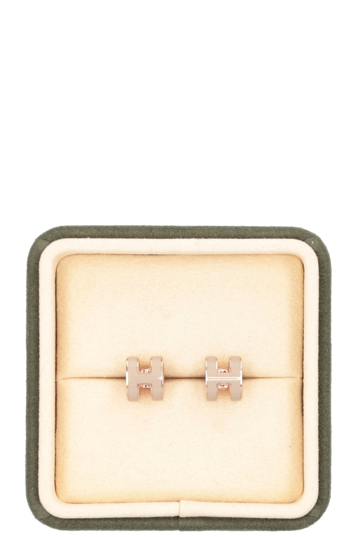 Boucles d'oreilles HERMÈS Mini Pop H Marron Glacé