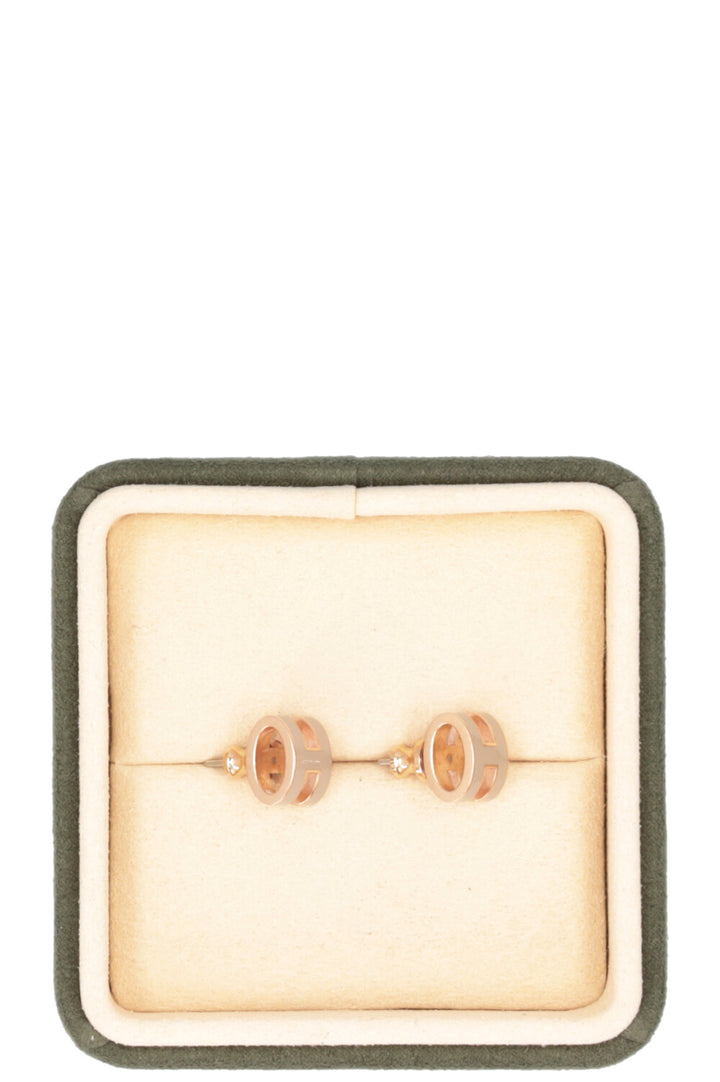 Boucles d'oreilles HERMÈS Mini Pop H Marron Glacé