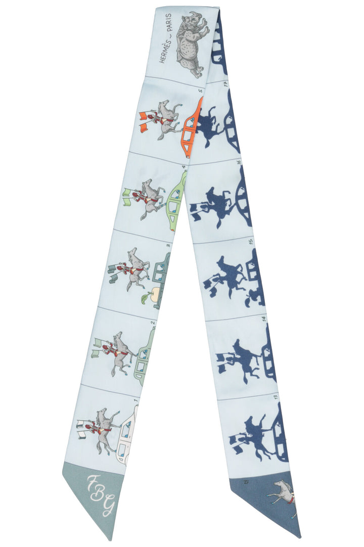 HERMÈS Parade Twilly Silk Blue