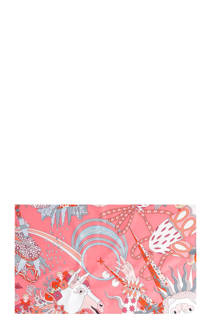 HERMÈS Le Sacre des Saisons Carré 90 Silk Pink