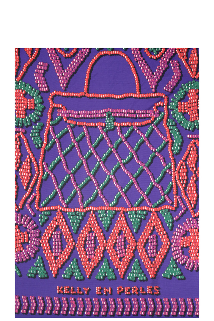 HERMÈS Kelly En Perles 90 Scarf Purple