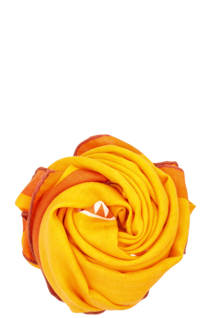 HERMÈS Encadre Blason 90 Scarf Orange