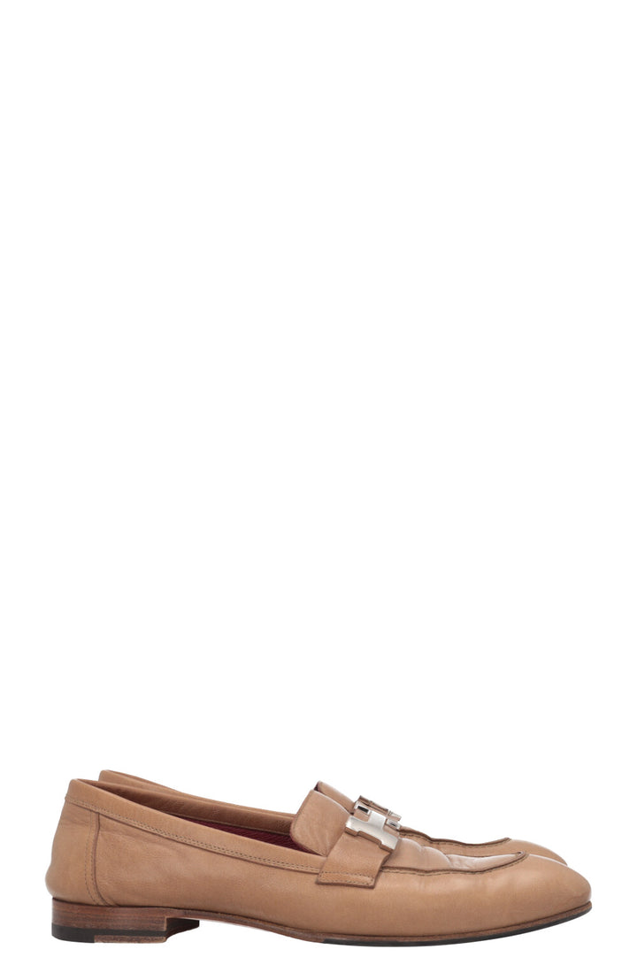 HERMÈS Paris Loafers Leather Brown