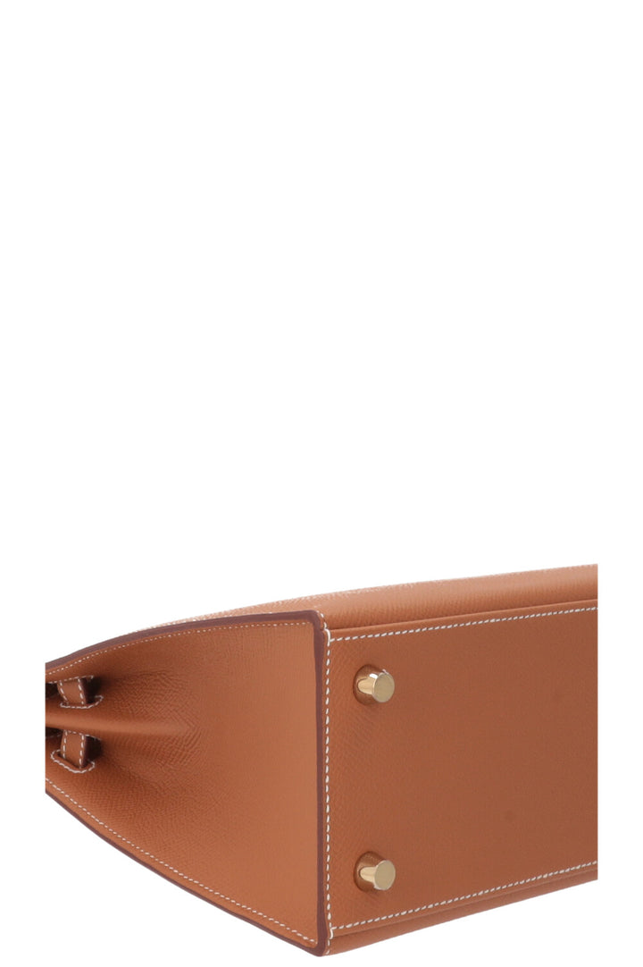 HERMÈS Kelly 25 Sellier Epsom Gold