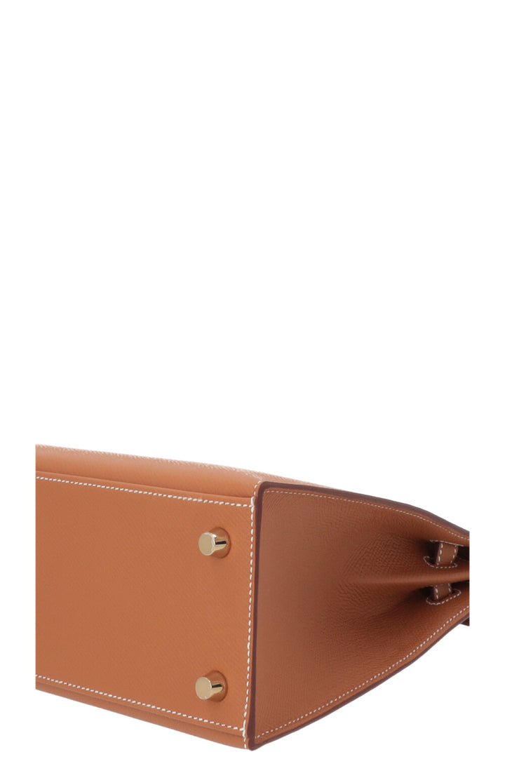 HERMÈS Kelly 25 Sellier Epsom Gold