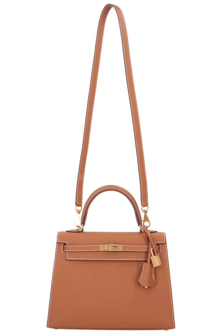 HERMÈS Kelly 25 Sellier Epsom Gold