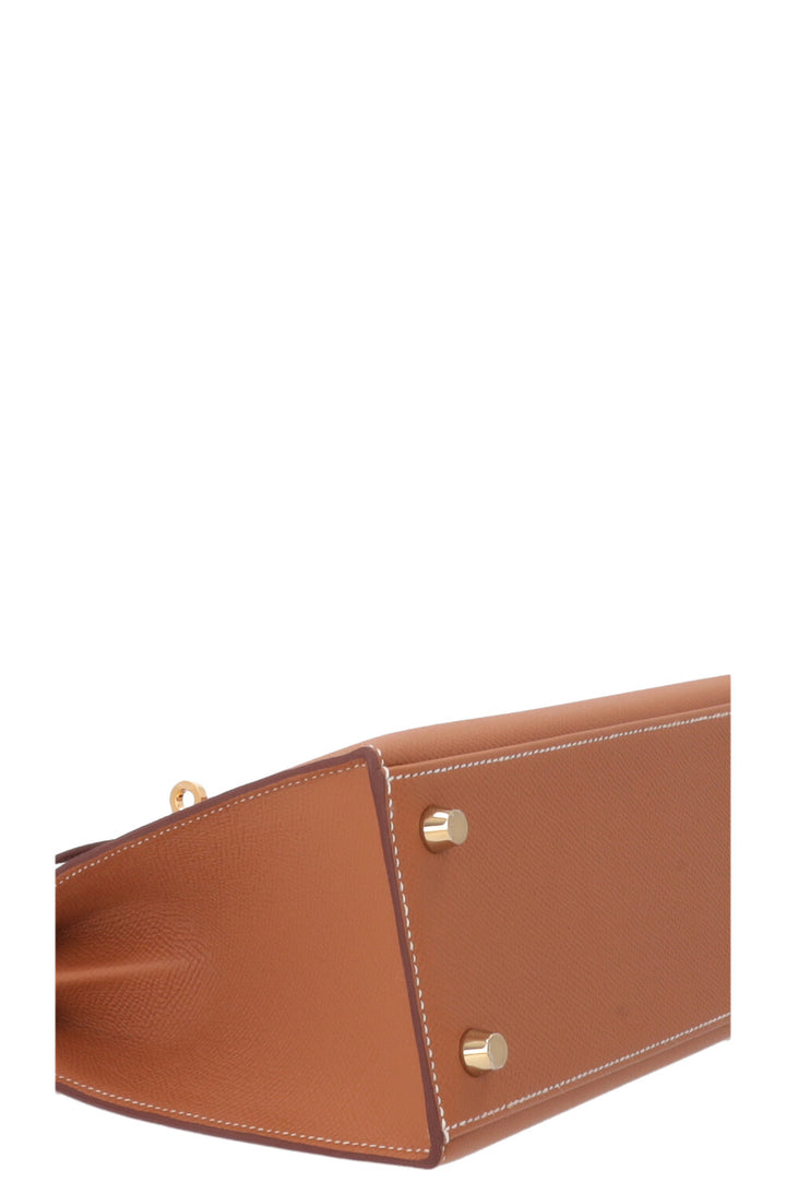 HERMÈS Kelly 25 Sellier Epsom Gold