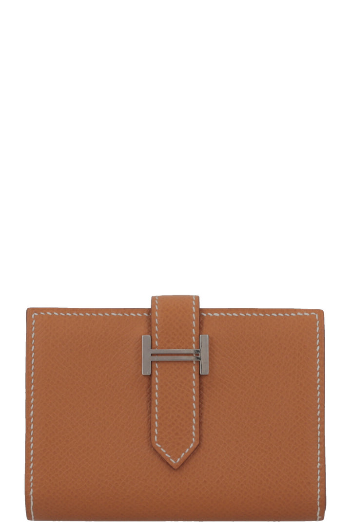 HERMÈS Bearn Mini Wallet Epsom Gold