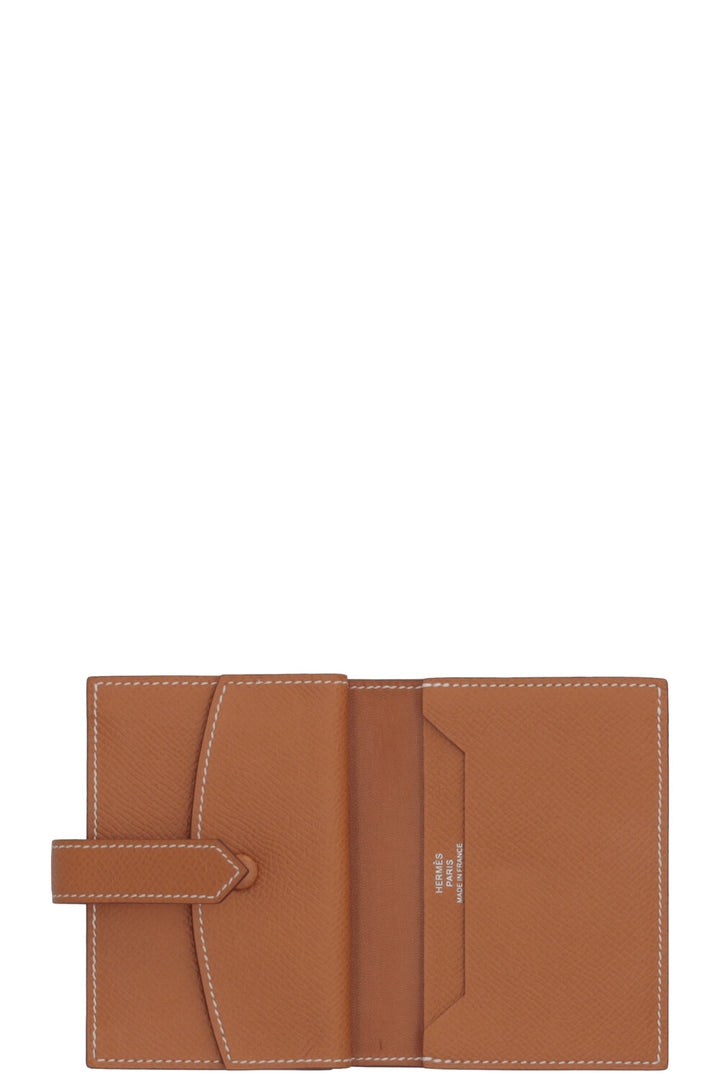 HERMÈS Bearn Mini Wallet Epsom Gold