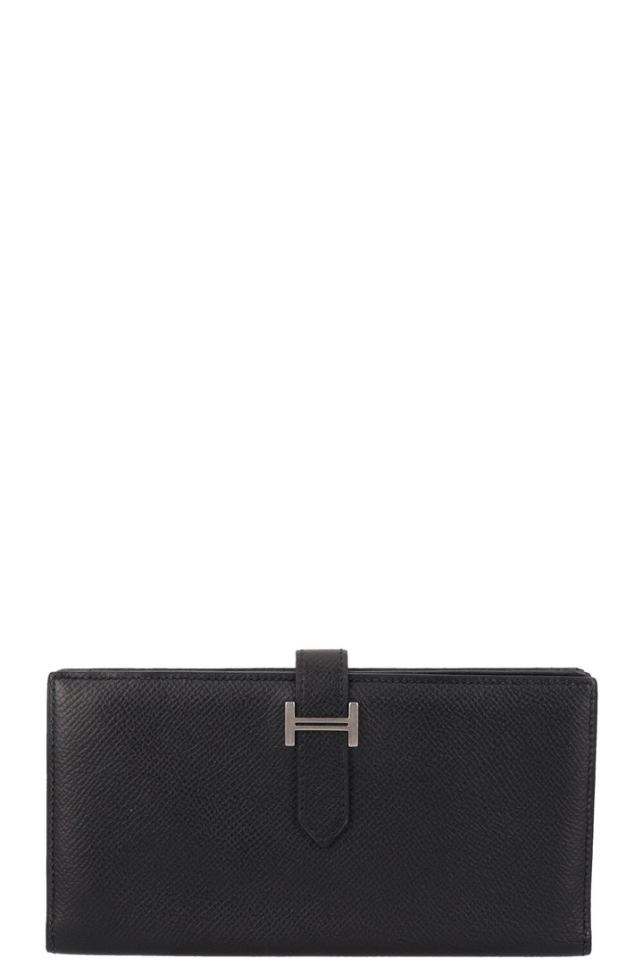HERMÈS Bearn Soufflet Wallet Epsom Noir