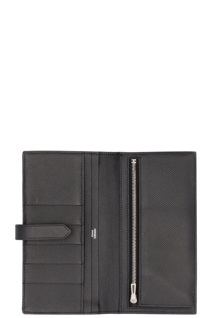 HERMÈS Bearn Soufflet Wallet Epsom Noir