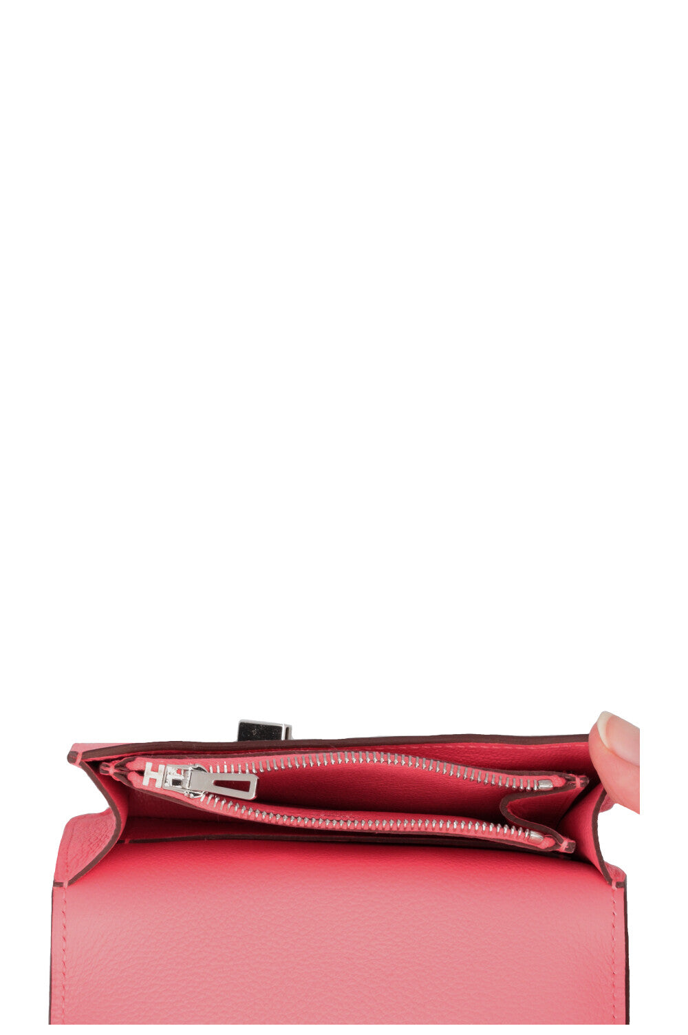 HERMÈS Constance Slim Wallet Evercolor Rose Azalee