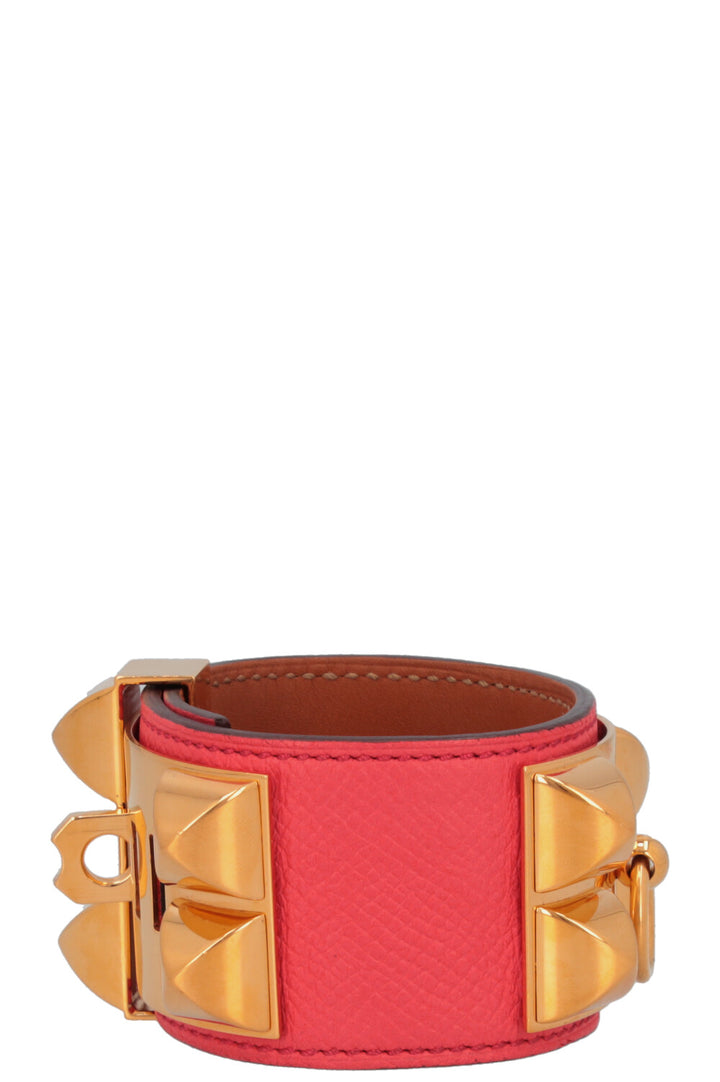 HERMÈS Collier de Chien Bracelet Empsom Red Gold