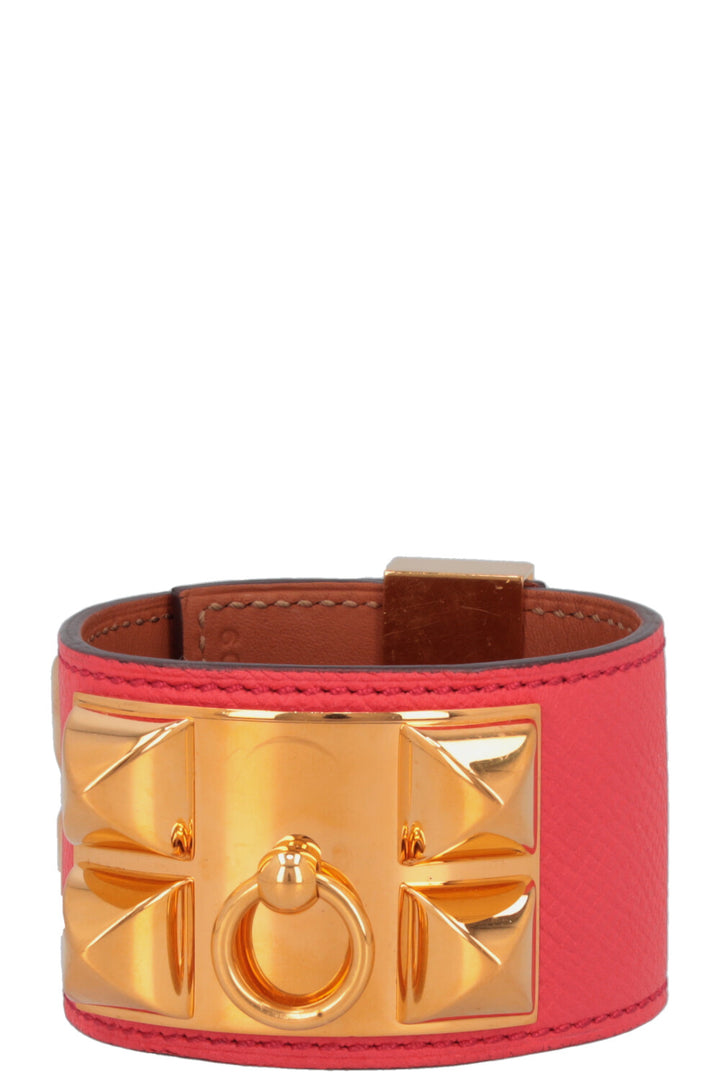 HERMÈS Collier de Chien Bracelet Empsom Red Gold